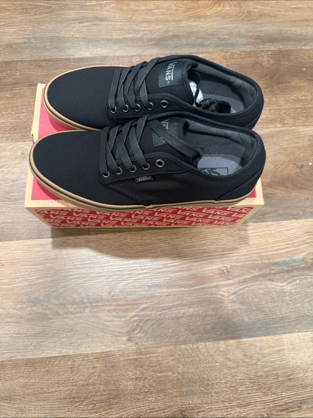 Vans Men’s Black Canvas Low-Top Sneakers with Gum Outsole
